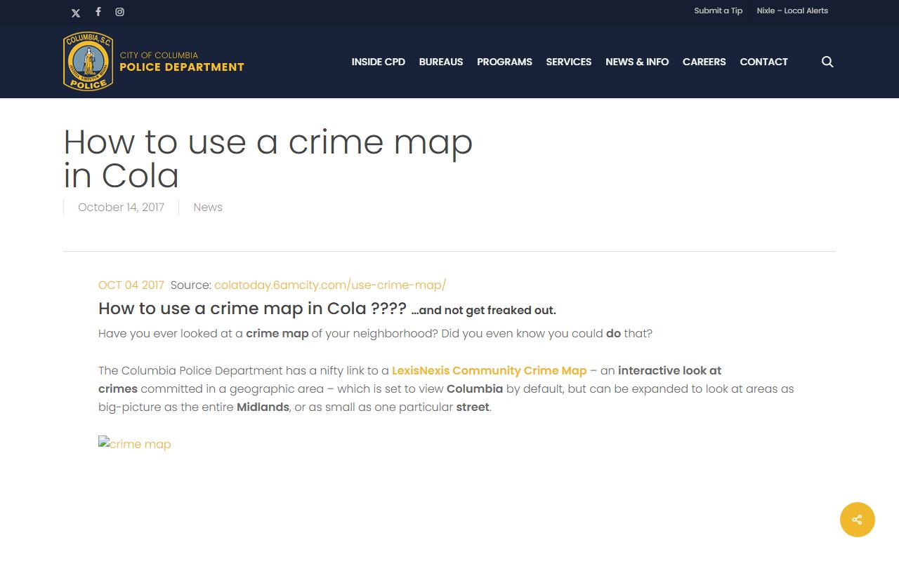 Columbia Police Department facilities and services