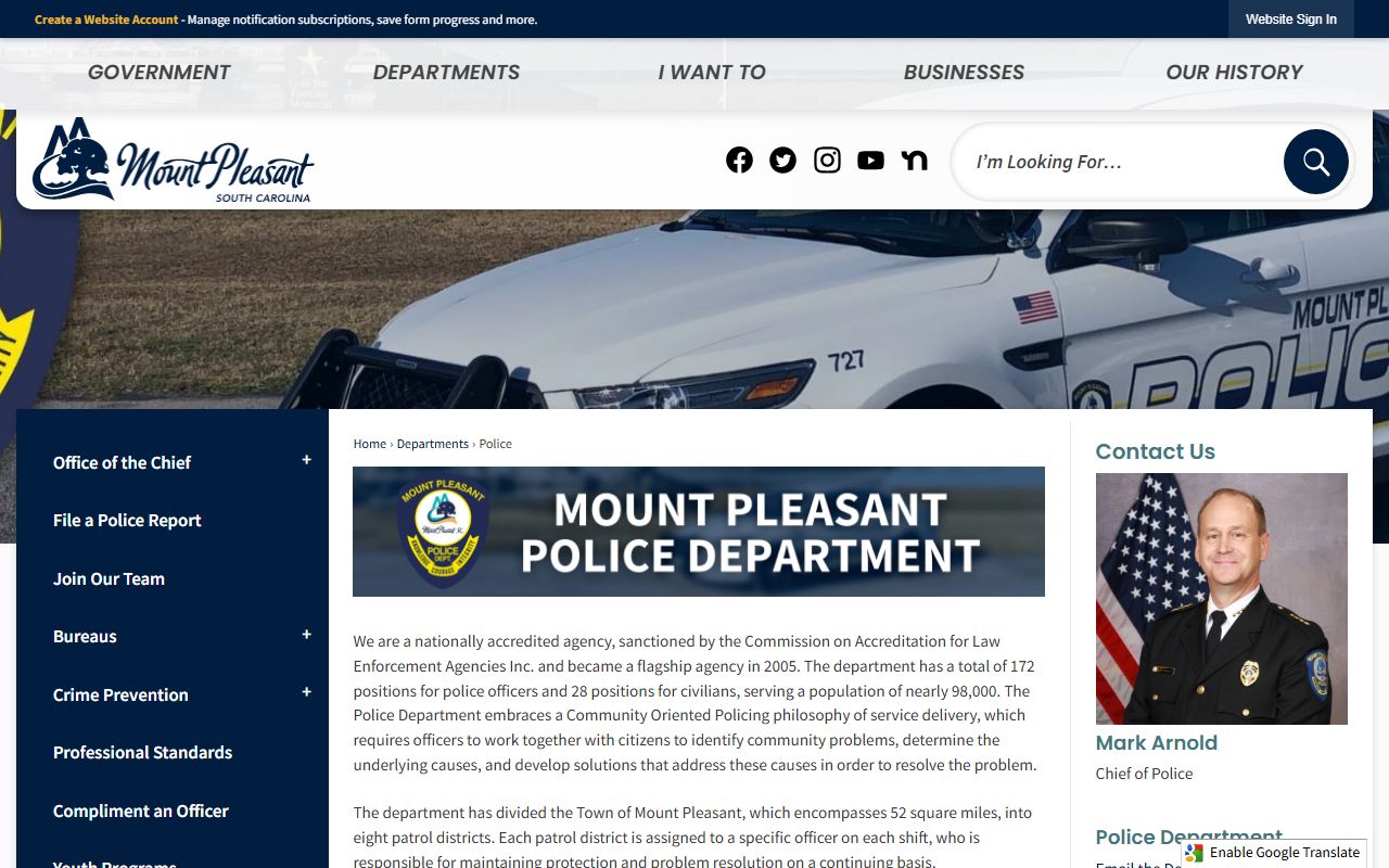 Mount Pleasant Police Department building