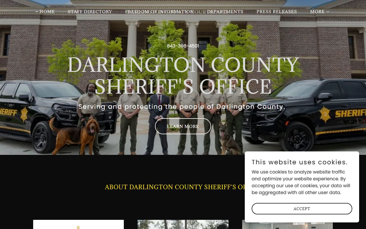 Darlington County Sheriff's Office building on Harry Byrd Highway