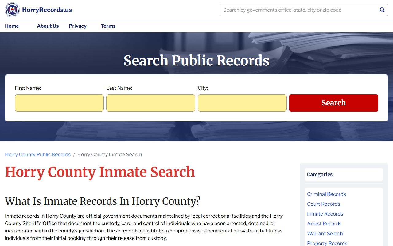 Horry County law enforcement and victim notification resources