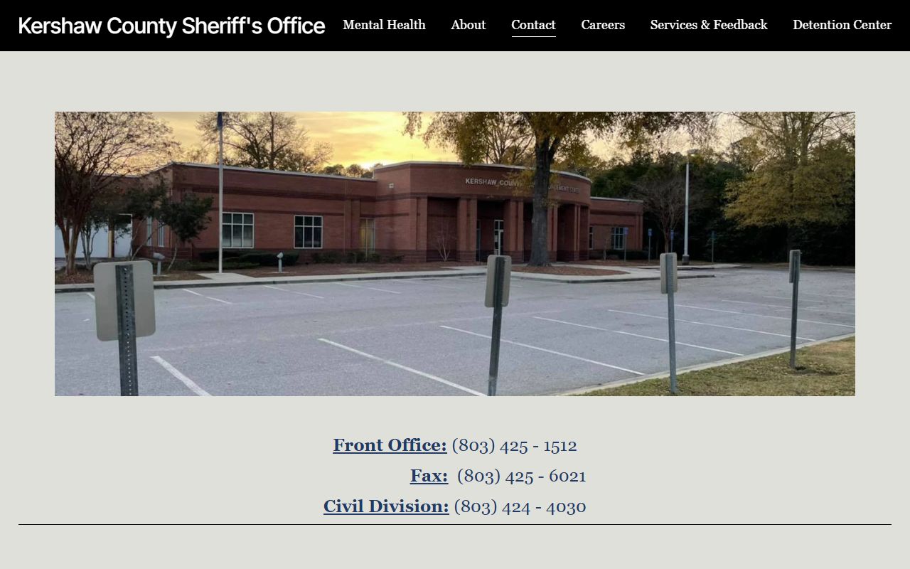Kershaw County Sheriff's Office divisions and services