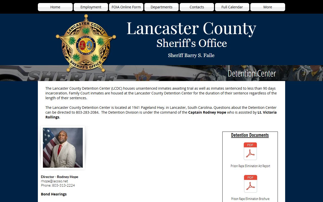 Lancaster County inmate communications and mail procedures