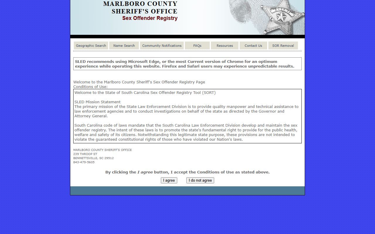 Marlboro County public safety and detention resources