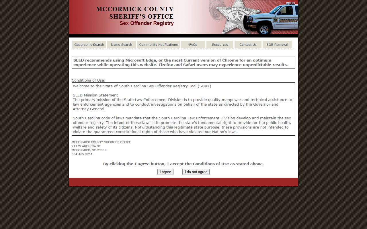 McCormick County public safety and government resources