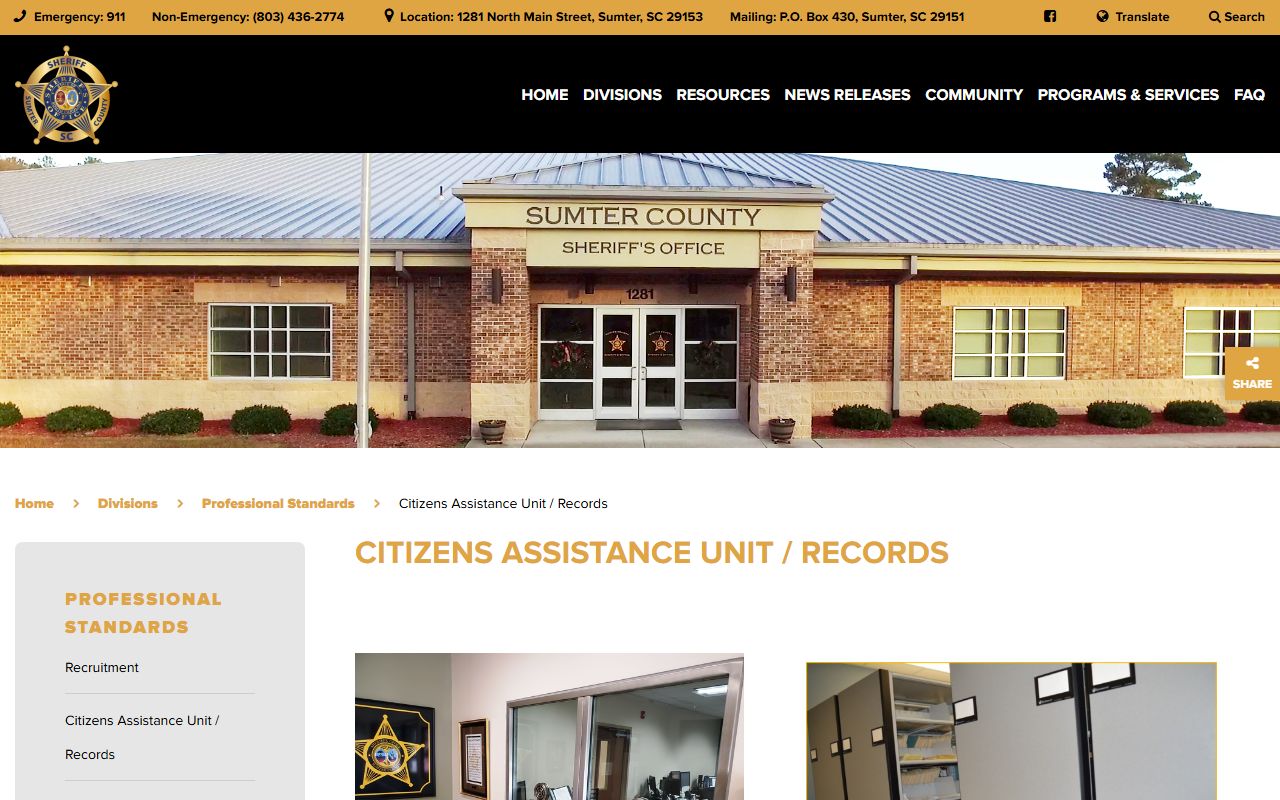 Sumter County detention center and correctional facilities
